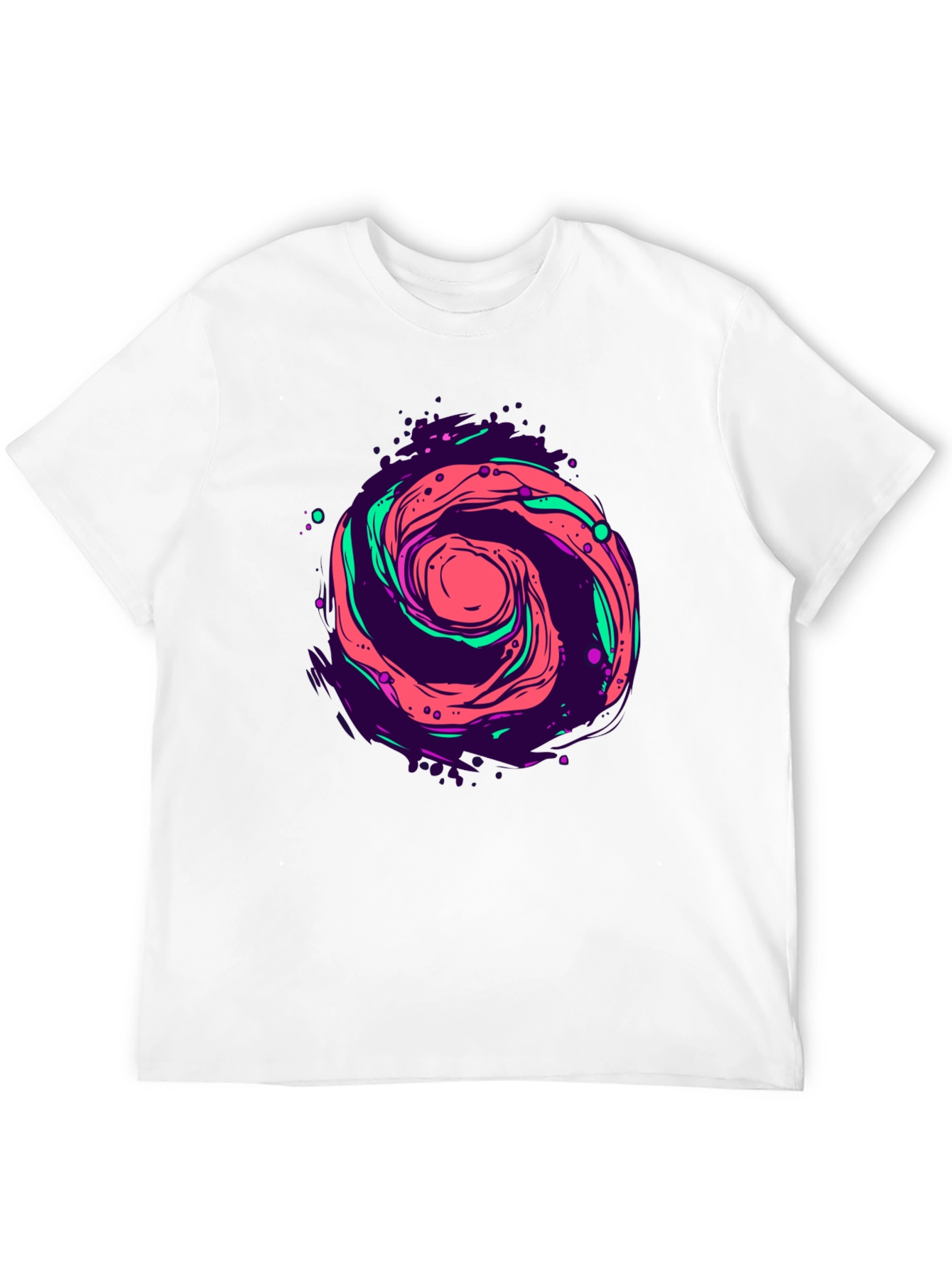 Cosmic Swirl Graphic Tee - Black Cotton Comfort