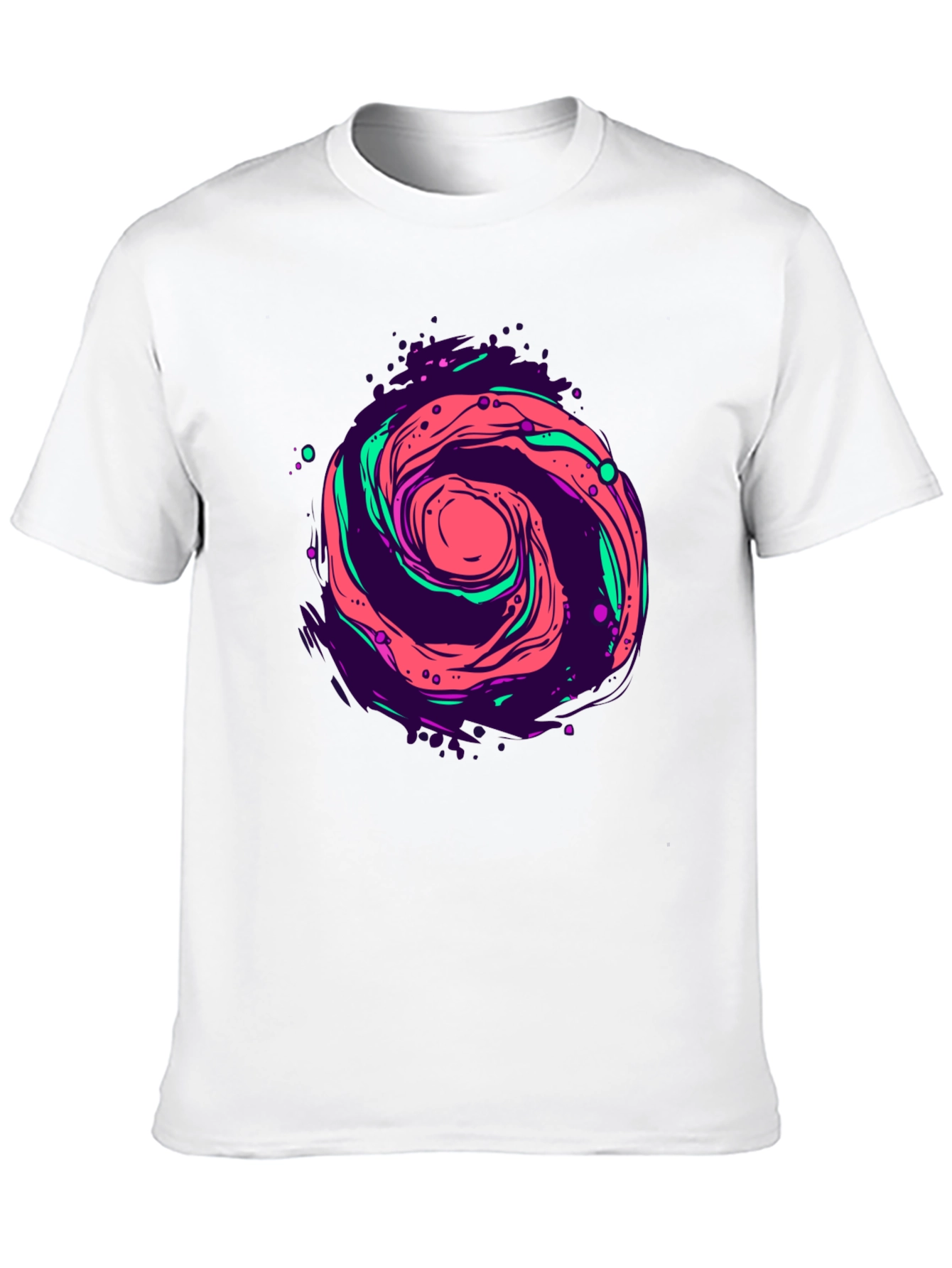 Cosmic Swirl Graphic Tee - Black Cotton Comfort