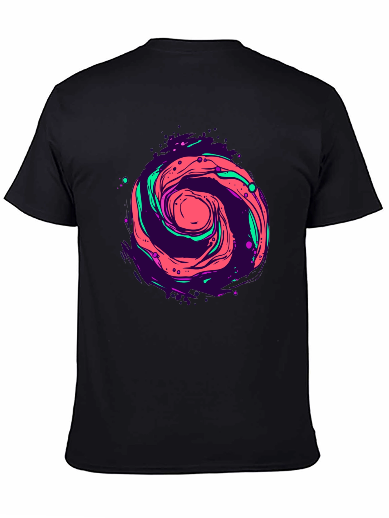 Cosmic Swirl Graphic Tee - Black Cotton Comfort