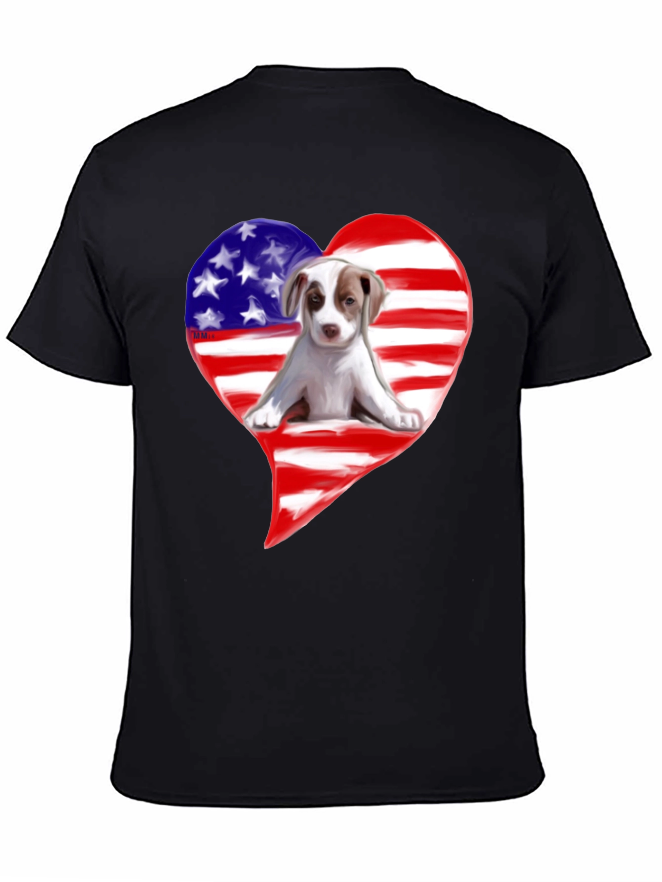 Patriotic Dog Heart T-Shirt