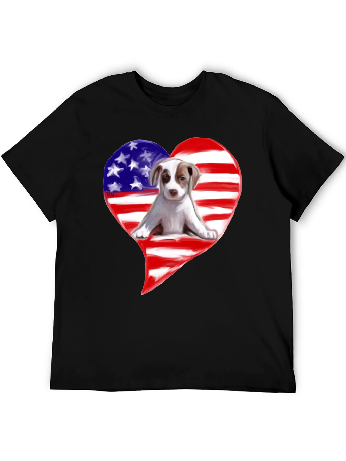 Patriotic Dog Heart T-Shirt
