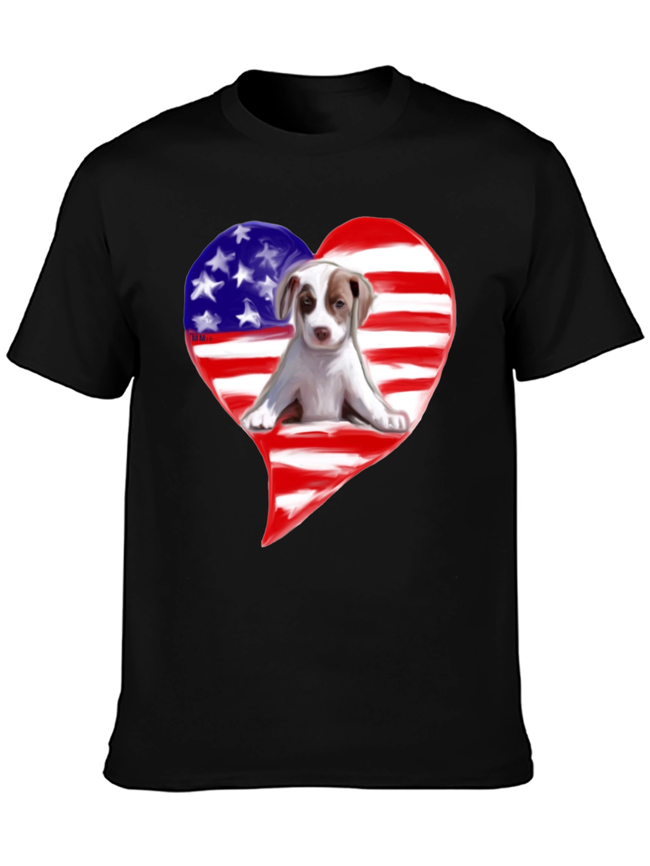 Patriotic Dog Heart T-Shirt