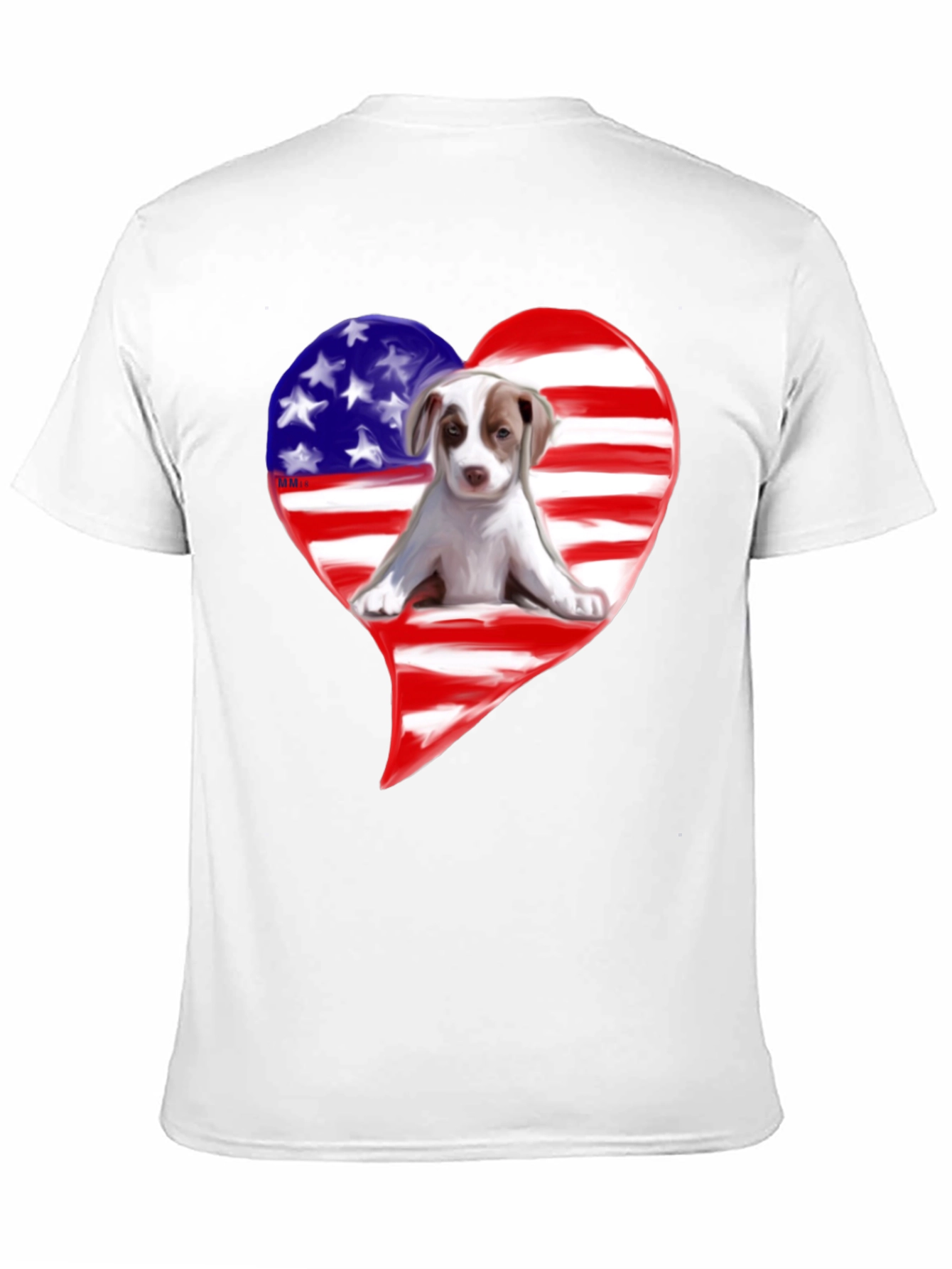 Patriotic Dog Heart T-Shirt