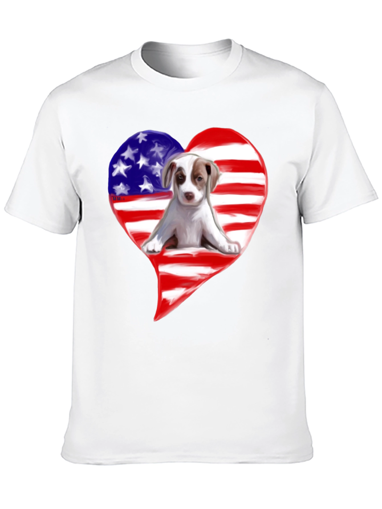 Patriotic Dog Heart T-Shirt