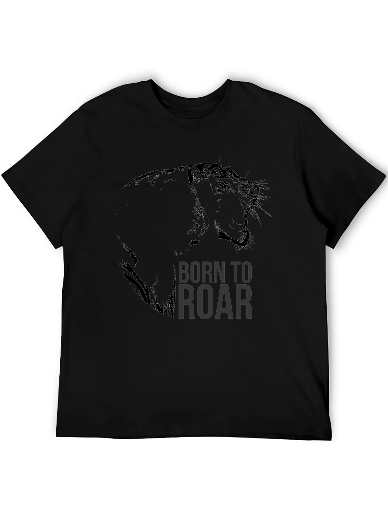 Born to Roar Black Graphic T-Shirt