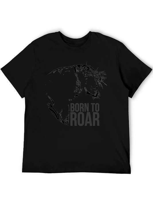 Born to Roar Black Graphic T-Shirt