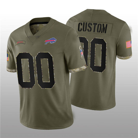 Custom1 Buffalo Bills ACTIVE PLAYER 2022 Olive Salute To Service Limited Stitched Jerseys Football Jerseys