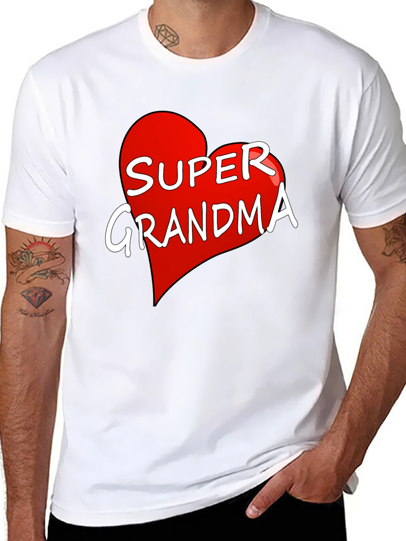 Super Grandma T-Shirt - Heart Graphic Tee