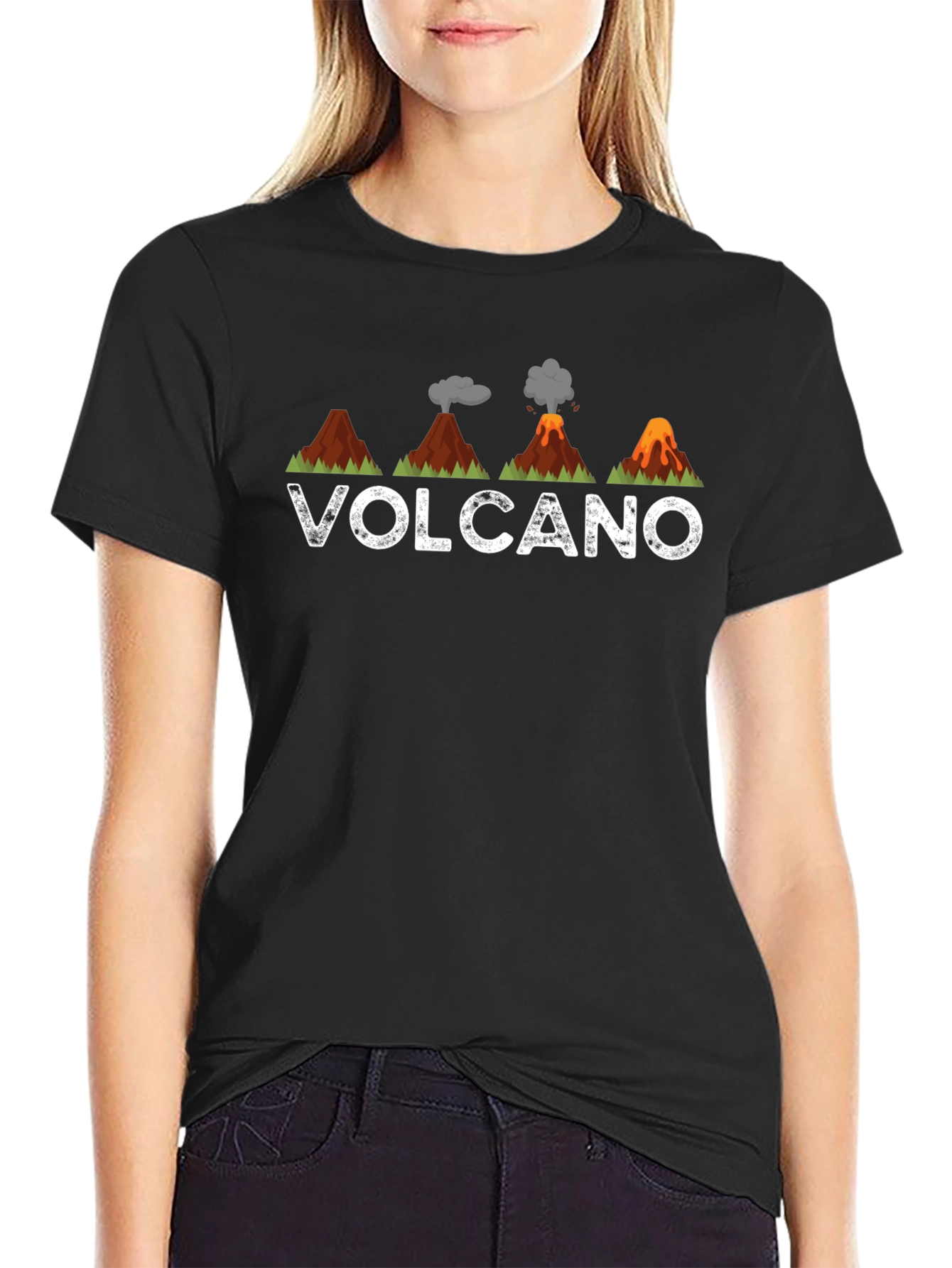 Volcano Graphic Tee - Mens Black T-Shirt