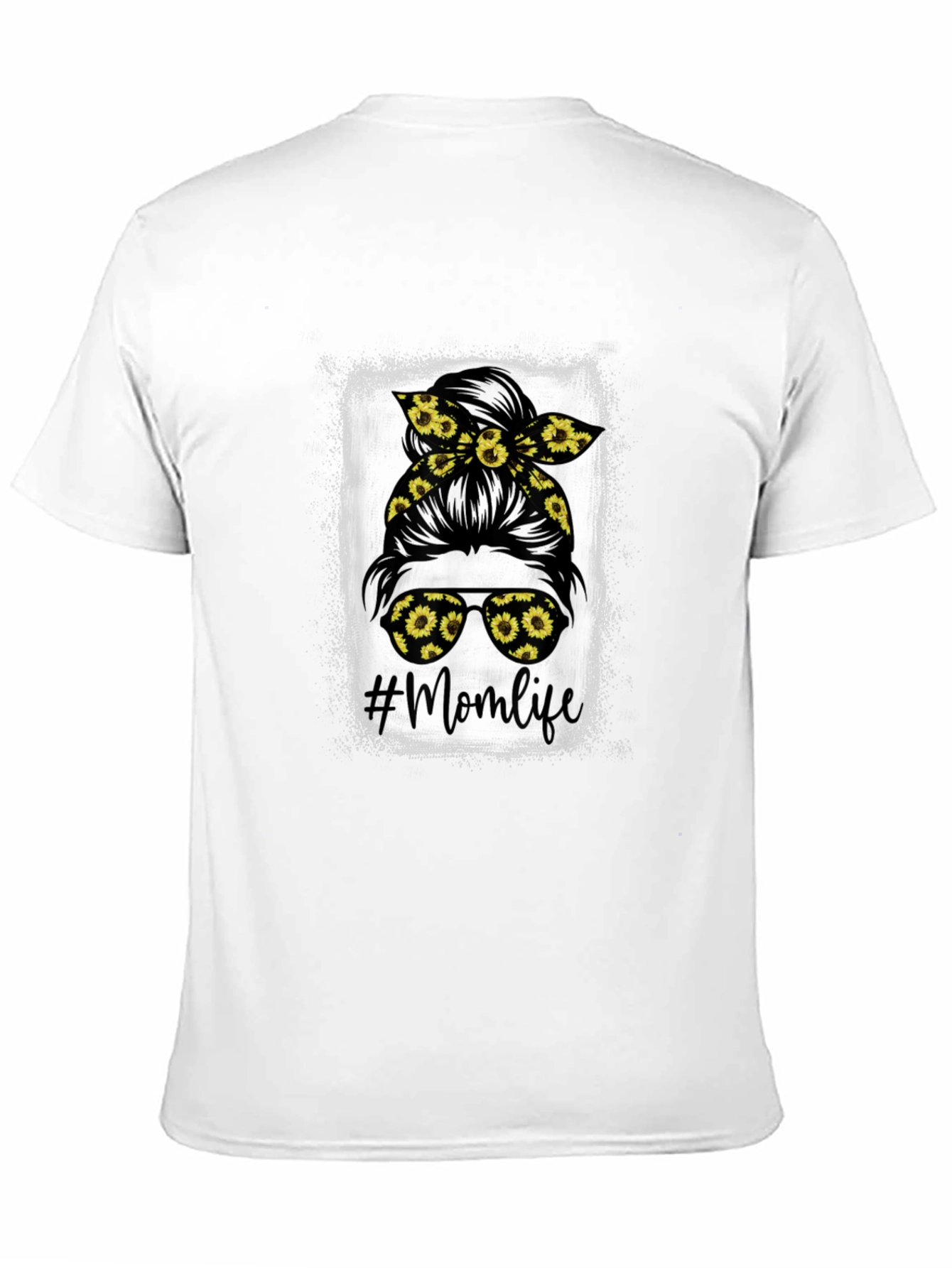 Momlife Messy Bun Sunflower Graphic Tee