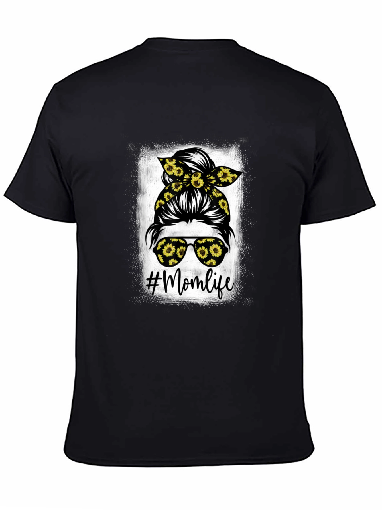 Momlife Messy Bun Sunflower Graphic Tee