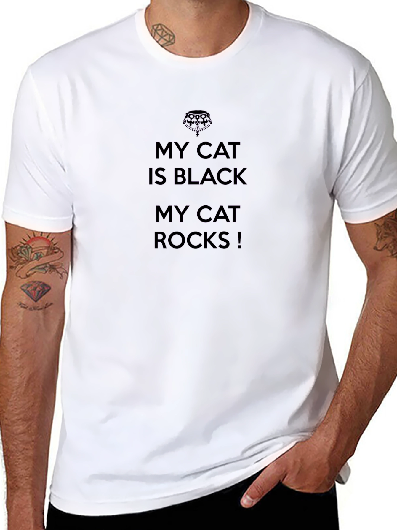 Black Cat Rocks Graphic Tee - Mens