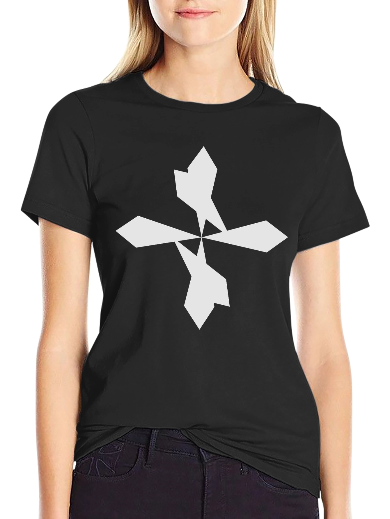 Geometric Cross Black T-Shirt