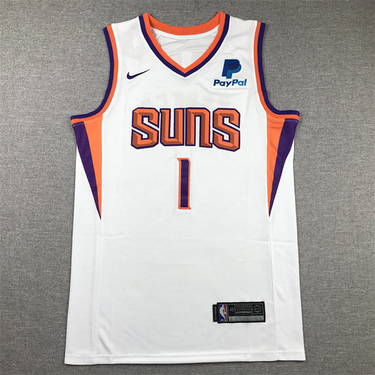 Men's Phoenix Suns Devin Booker #1 White 2022/23 Swingman Jerseys - Association Edition