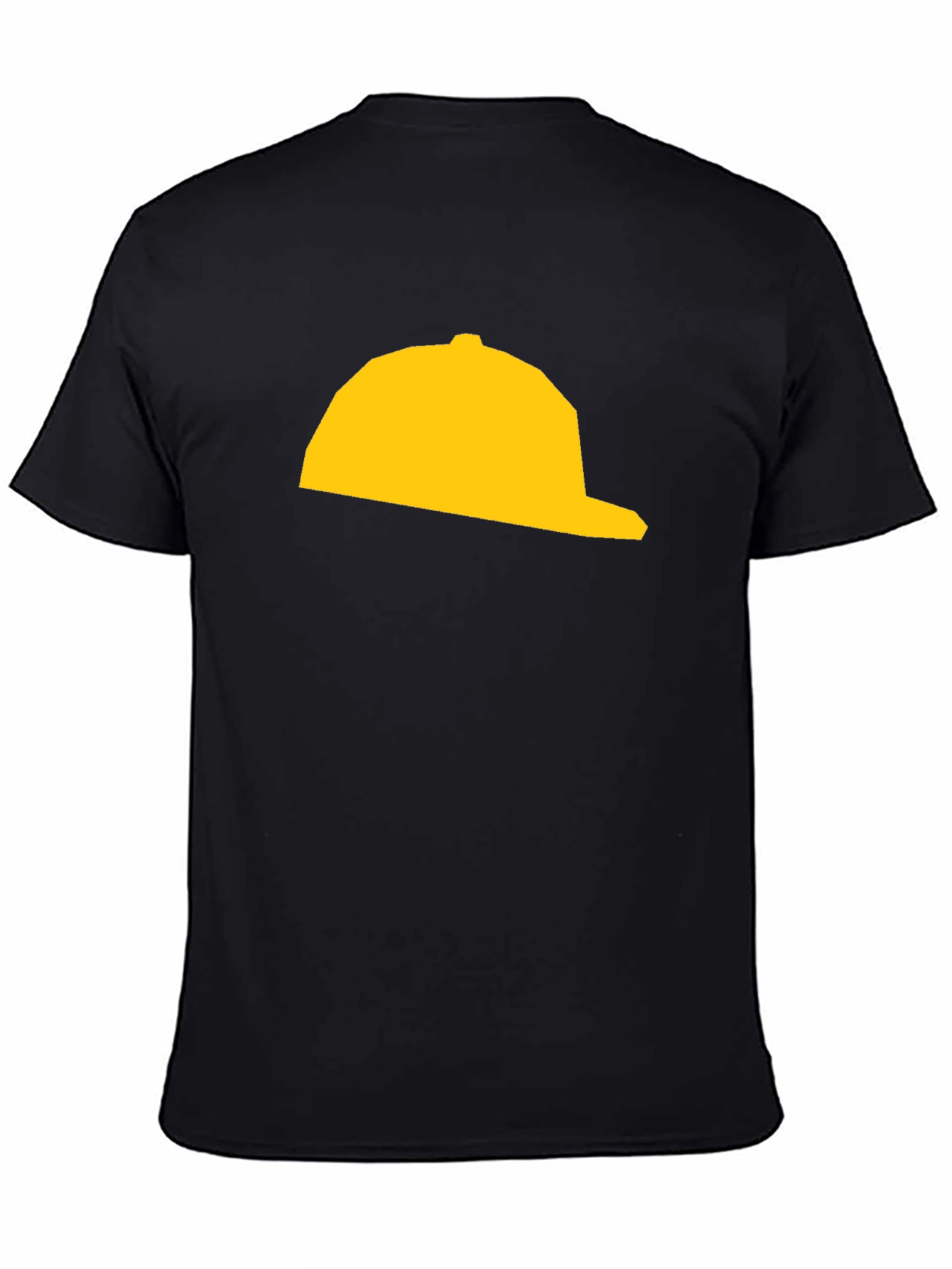Yellow Hat Graphic Tee - Black Cotton T-Shirt