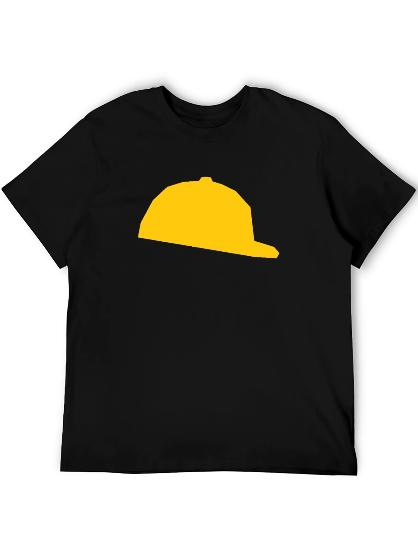 Yellow Hat Graphic Tee - Black Cotton T-Shirt