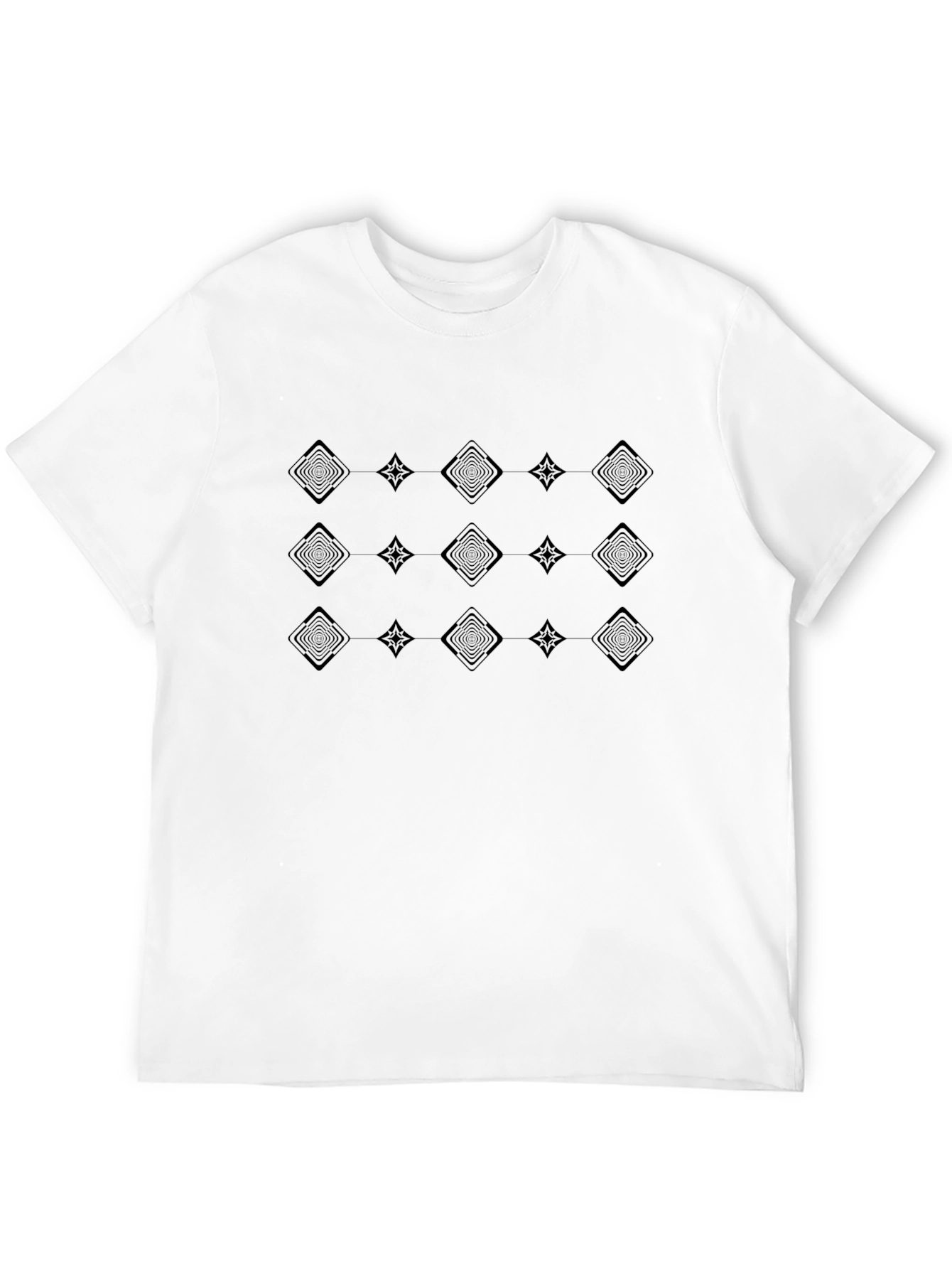 Geometric Pattern Black T-Shirt