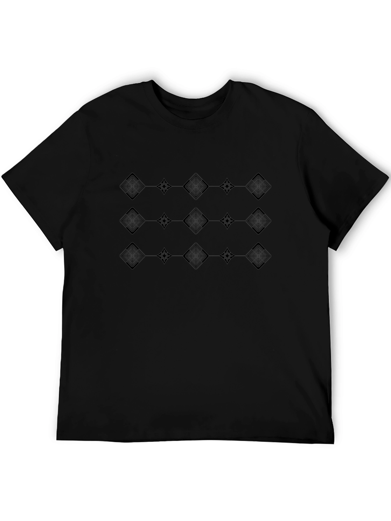 Geometric Pattern Black T-Shirt