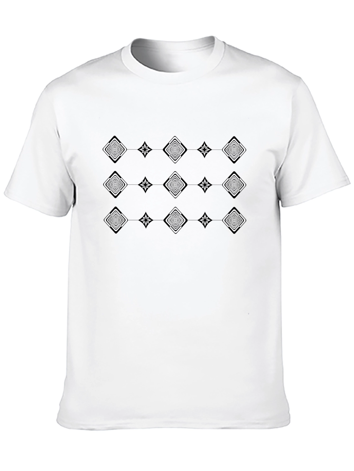 Geometric Pattern Black T-Shirt