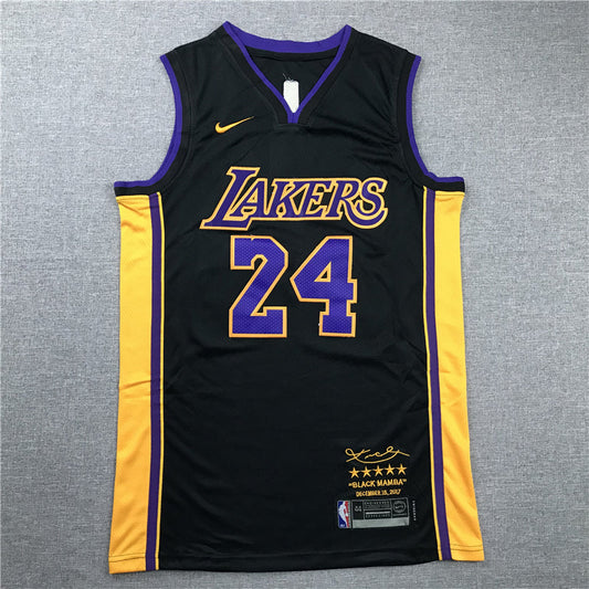Los Angeles Lakers #24 Kobe Bryant Retired Black Jersey