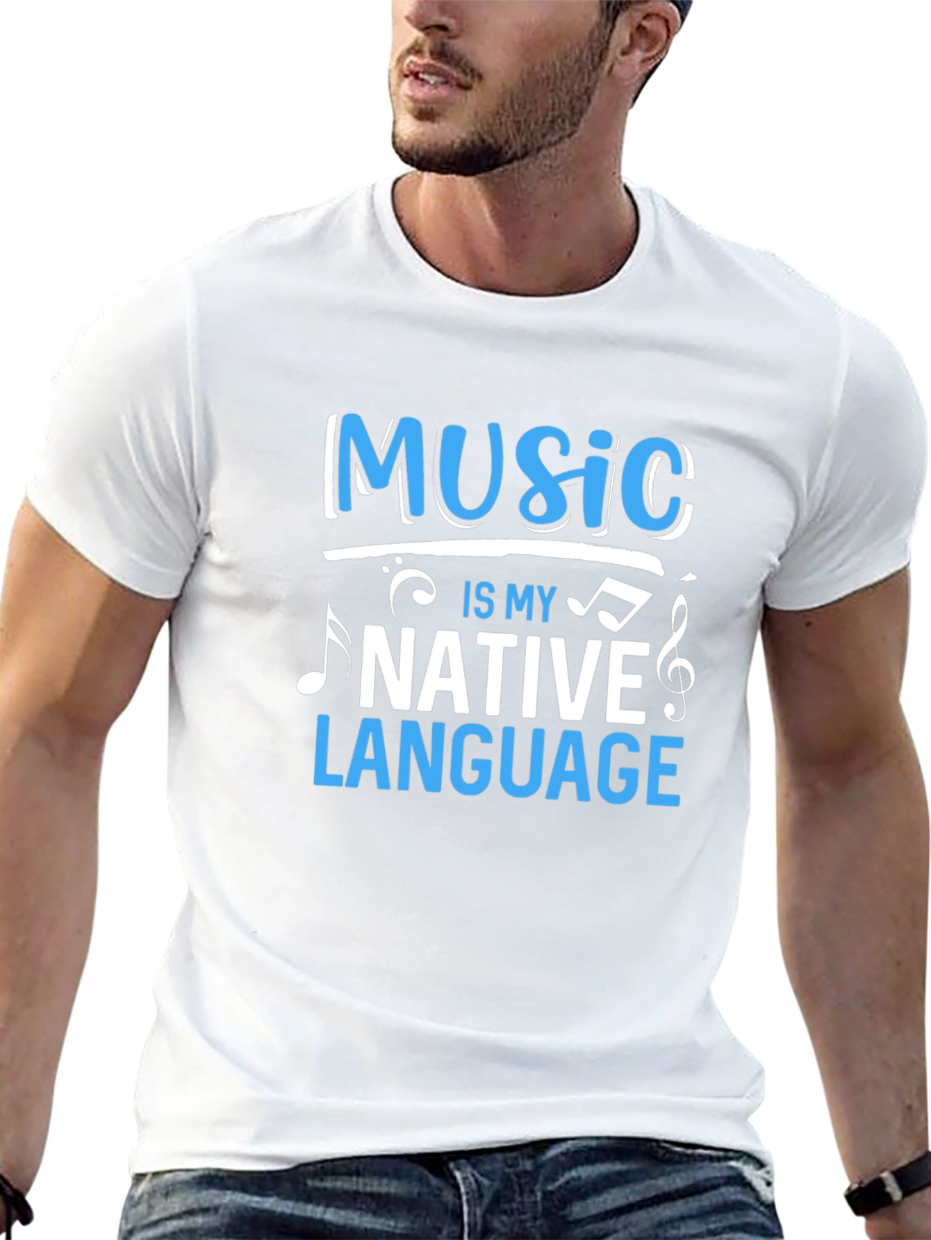 Music Is My Native Language Black Graphic Tee