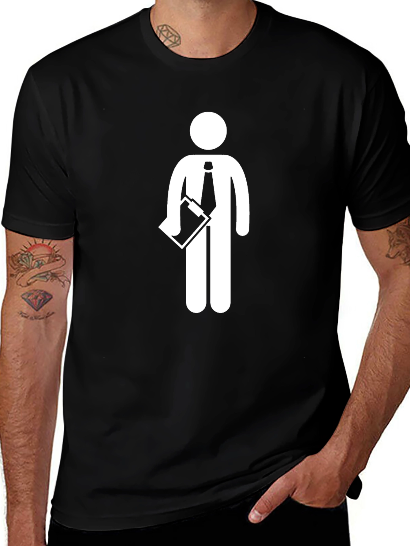 Business Man Graphic Tee - Funny Stick Figure Shirt