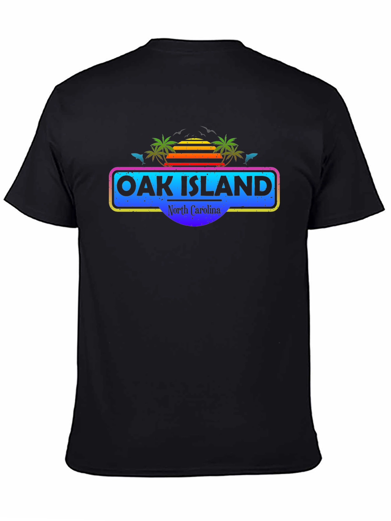 Oak Island North Carolina Retro Graphic T-Shirt