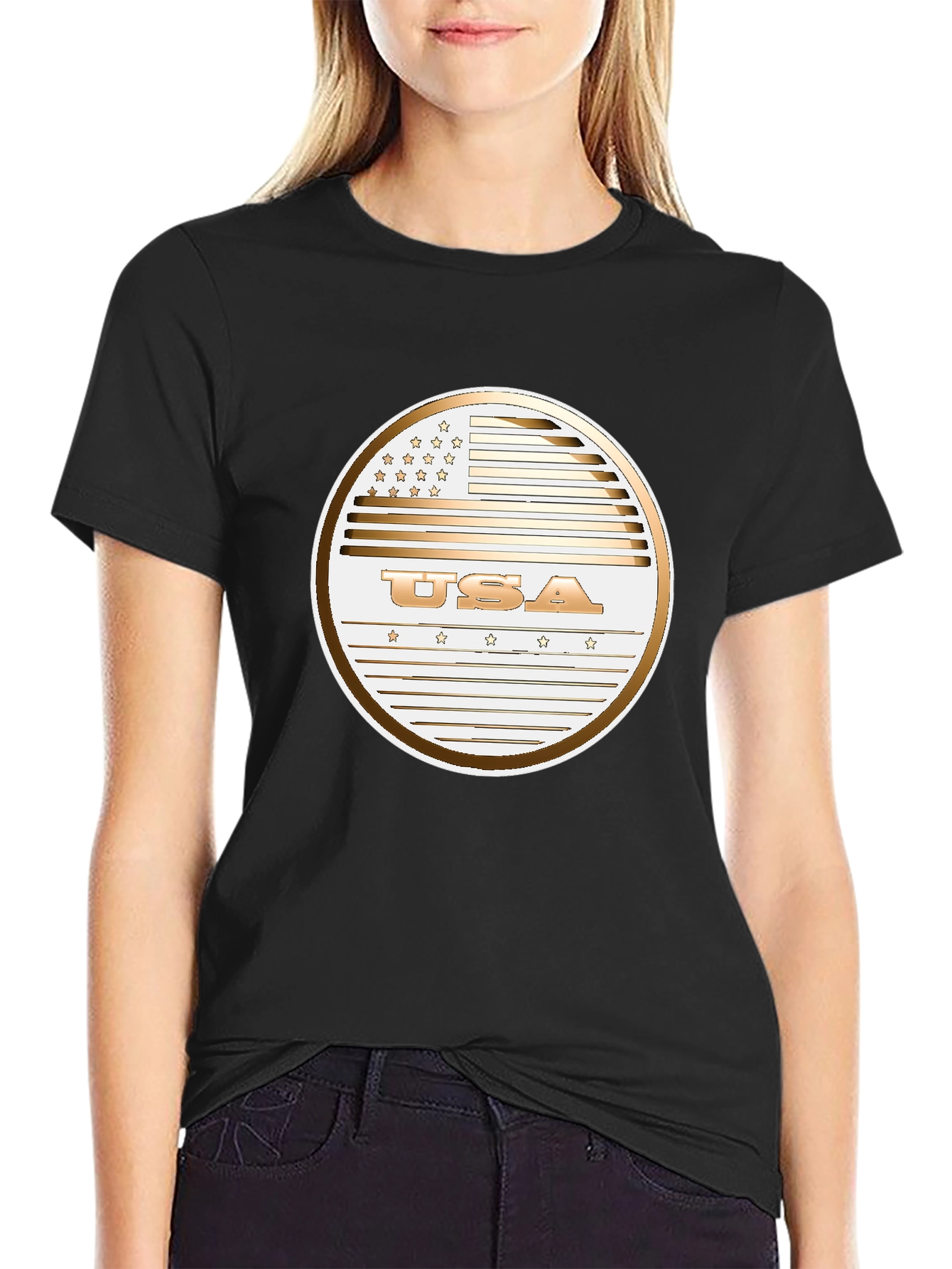 USA Flag Graphic Print T-Shirt - Patriotic Style
