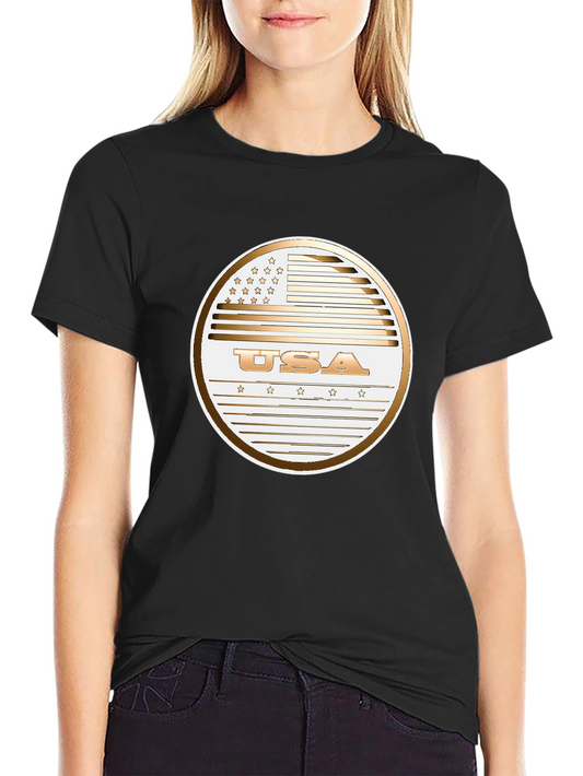 USA Flag Graphic Print T-Shirt - Patriotic Style