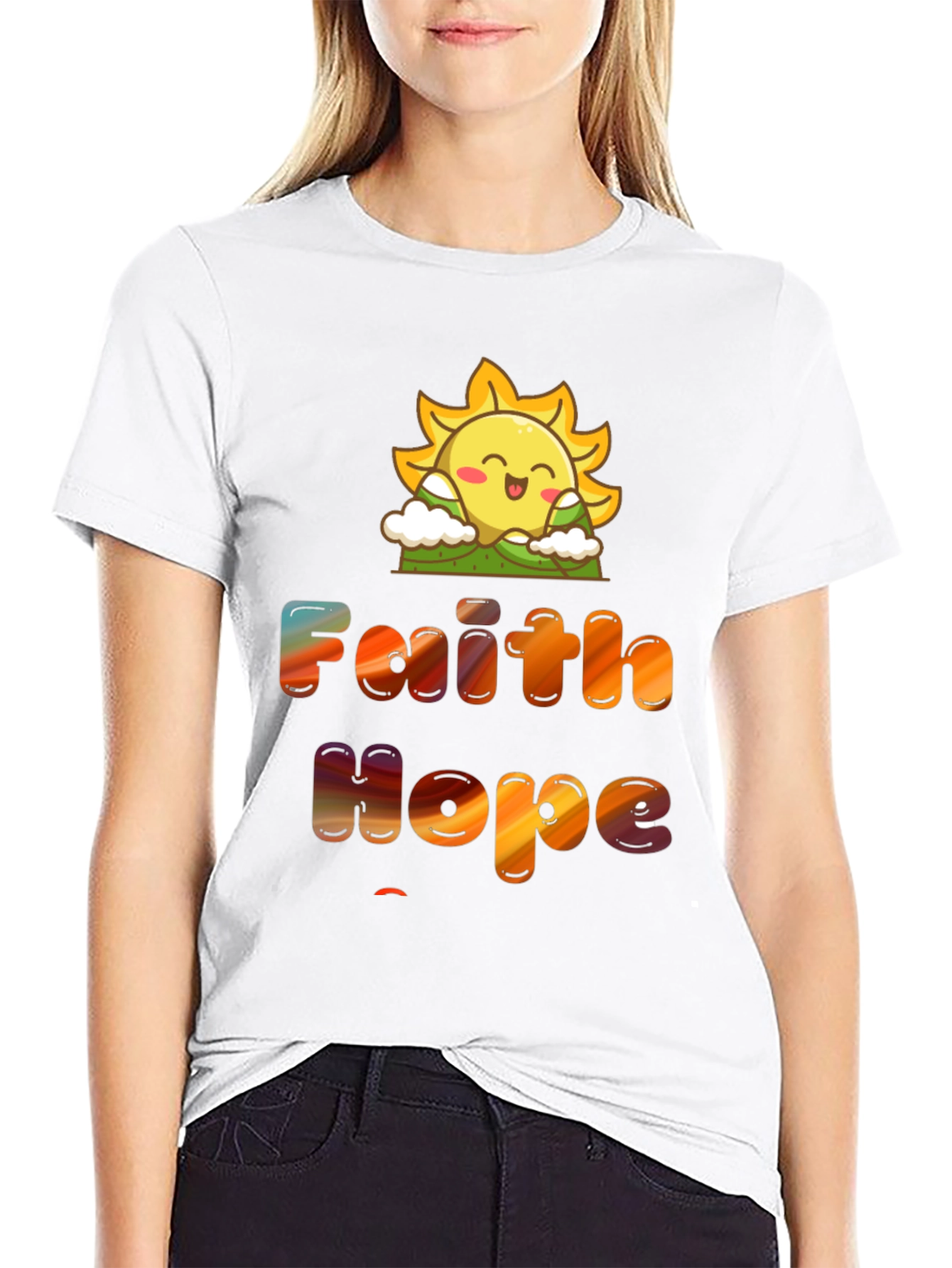 Faith Hope Love T-Shirt Sun Graphic Tee