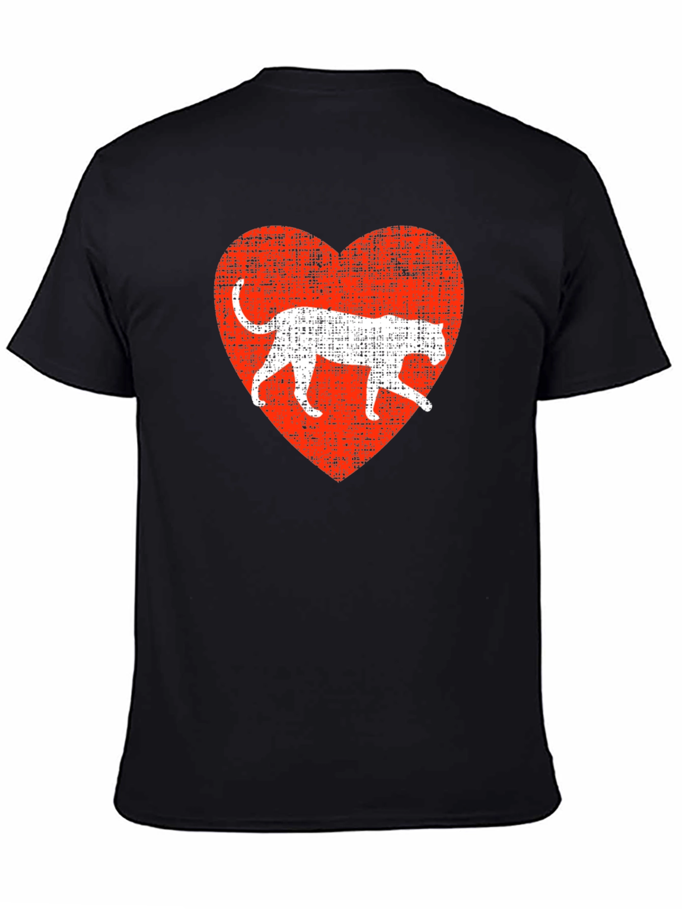 Leopard Heart Graphic T-Shirt - Black