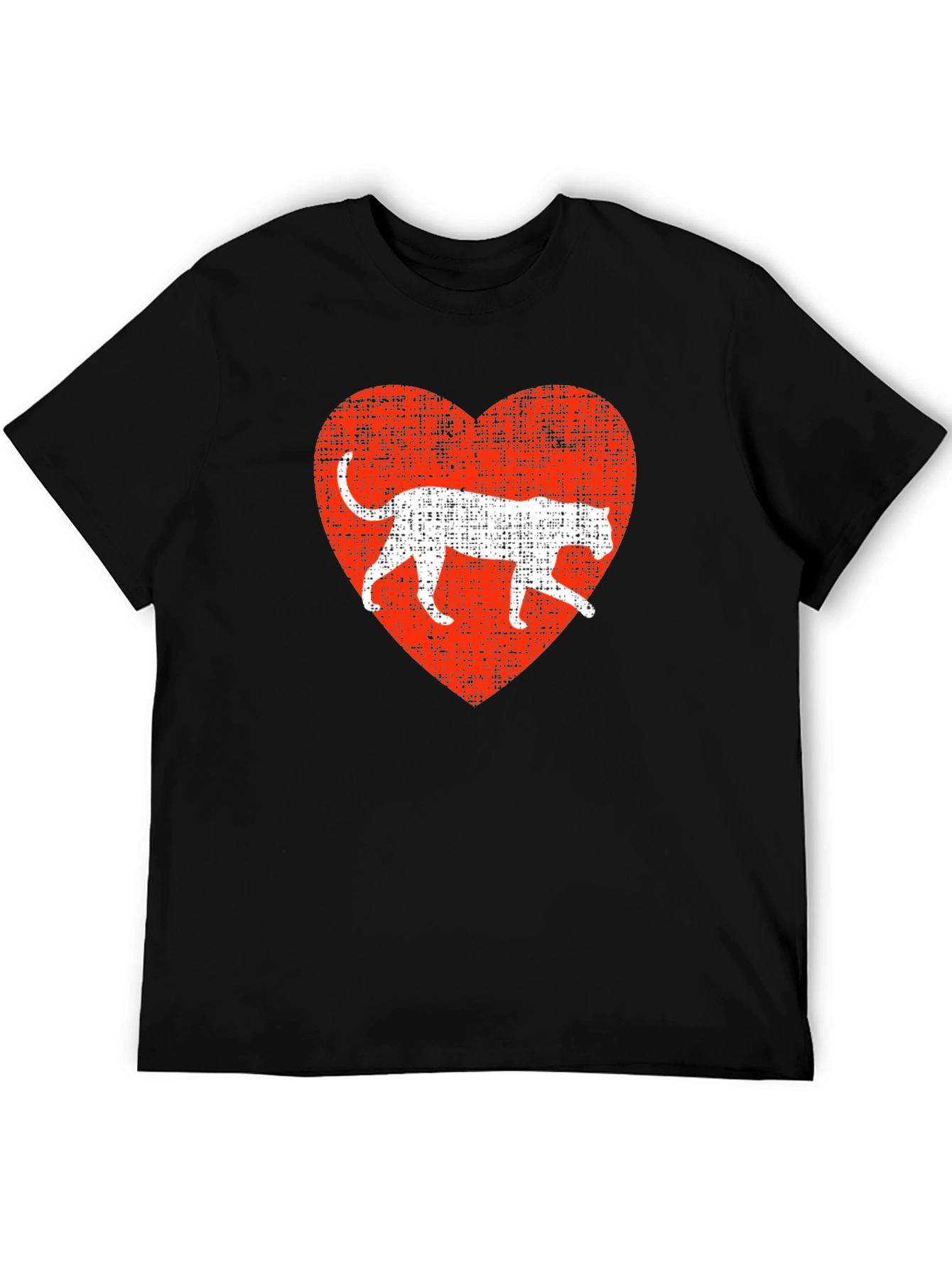 Leopard Heart Graphic T-Shirt - Black
