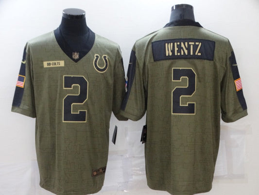 Men's Indianapolis Colts Carson Wentz #2 Brown Game Jerseys