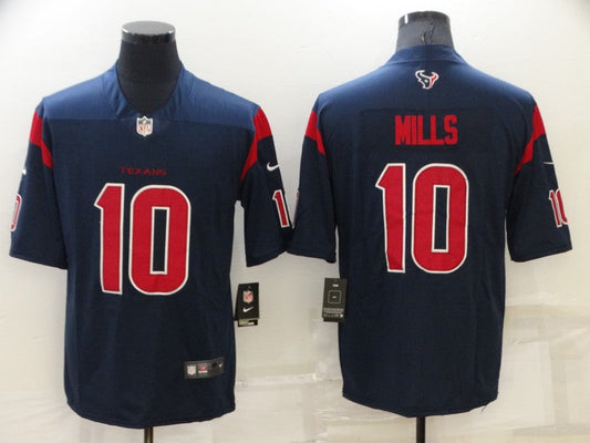 Men's Houston Texans Davis Mills #10 Navy Player Jerseys