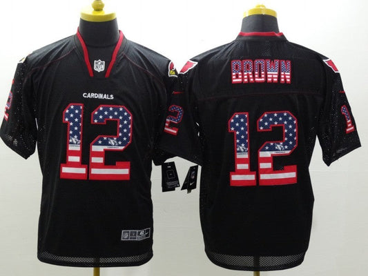 Men's Arizona Cardinals John Brown #12 Black Game Jerseys
