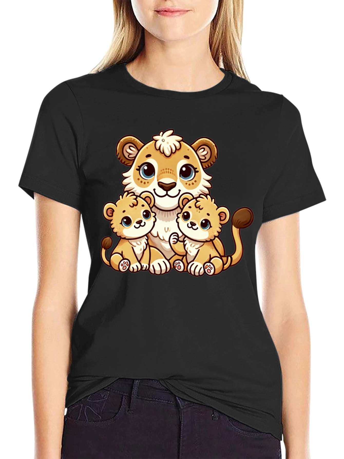 Cute Cartoon Lion Family T-Shirt
