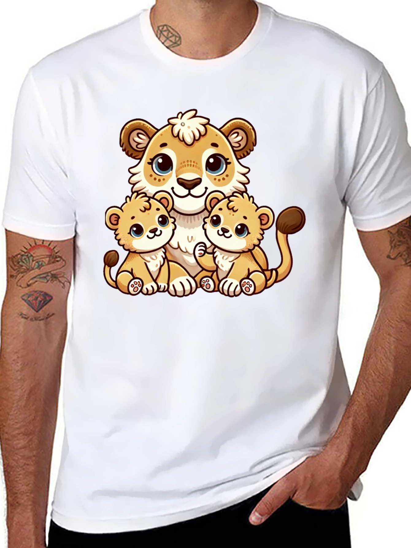 Cute Cartoon Lion Family T-Shirt