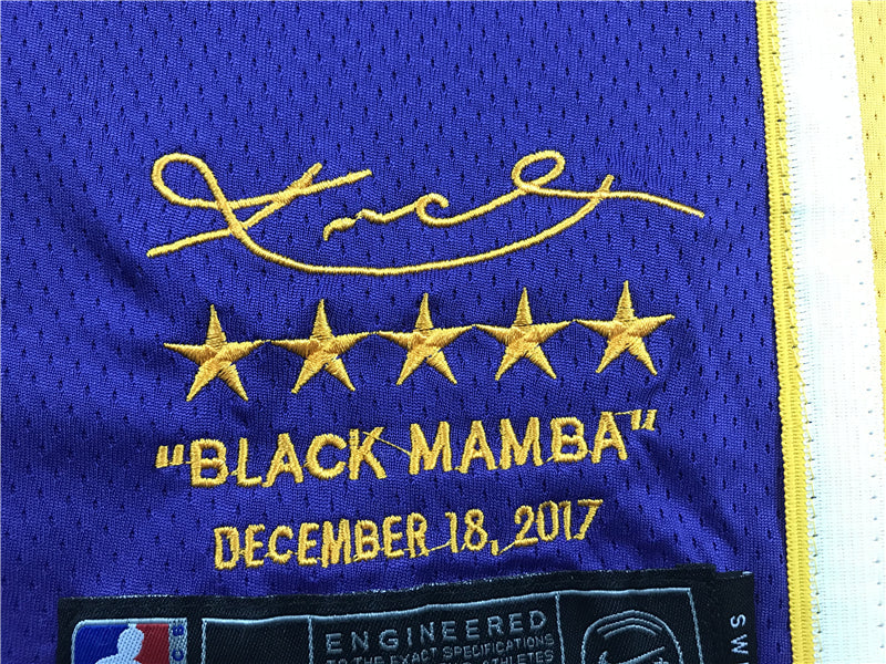 Los Angeles Lakers #24 Kobe Bryant Retired Purple Jersey