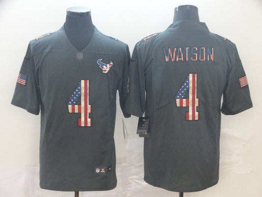 Men's Houston Texans Deshaun Watson #4 Black Team Game Jerseys