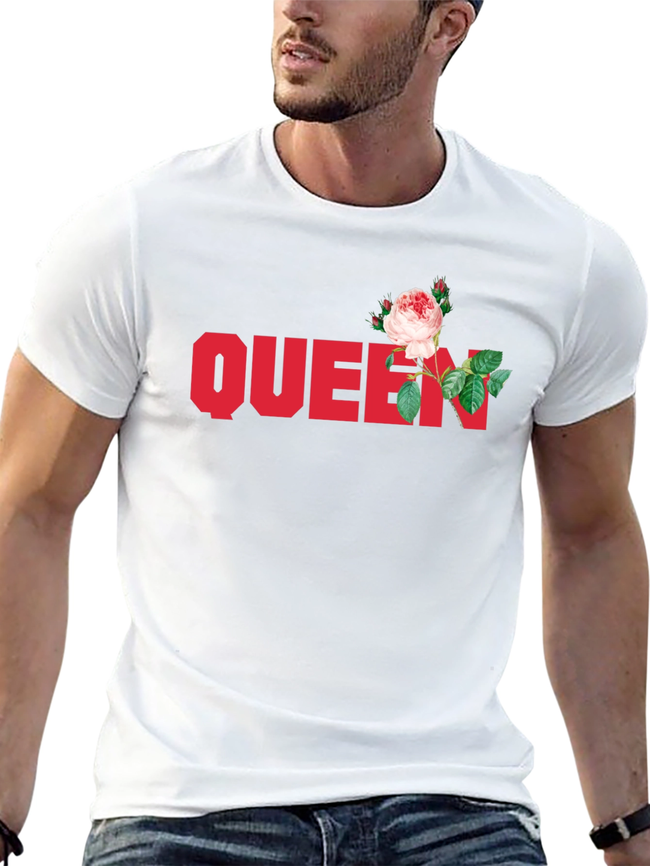 Queen Rose Graphic Tee - Stylish Black T-Shirt