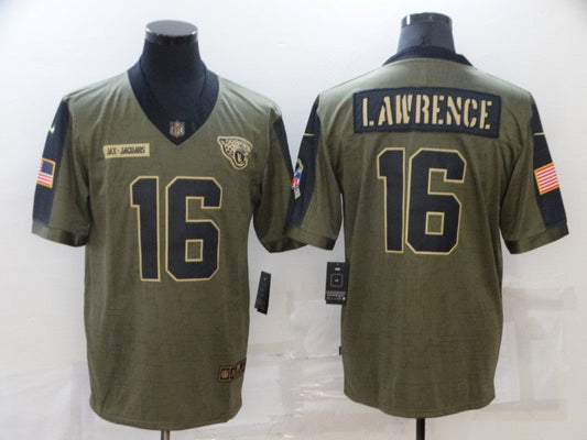 Men's Jacksonville Jaguars Trevor Lawrence #16 Brown Game Jerseys