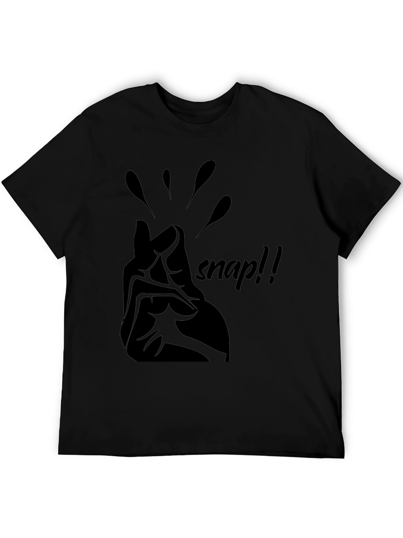 Black Snap!! Graphic Tee - Casual Style