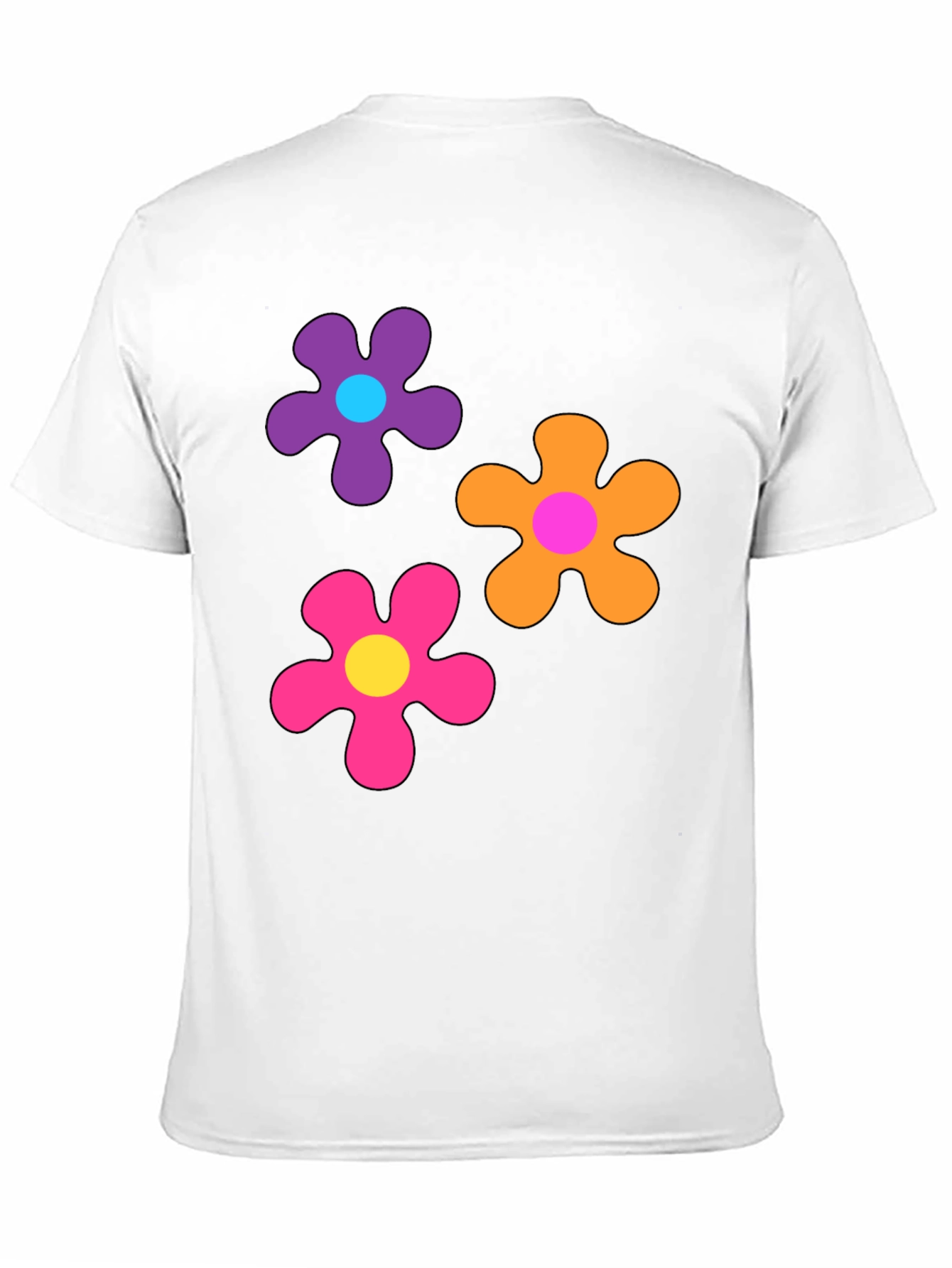 Retro Flower Power Black T-Shirt