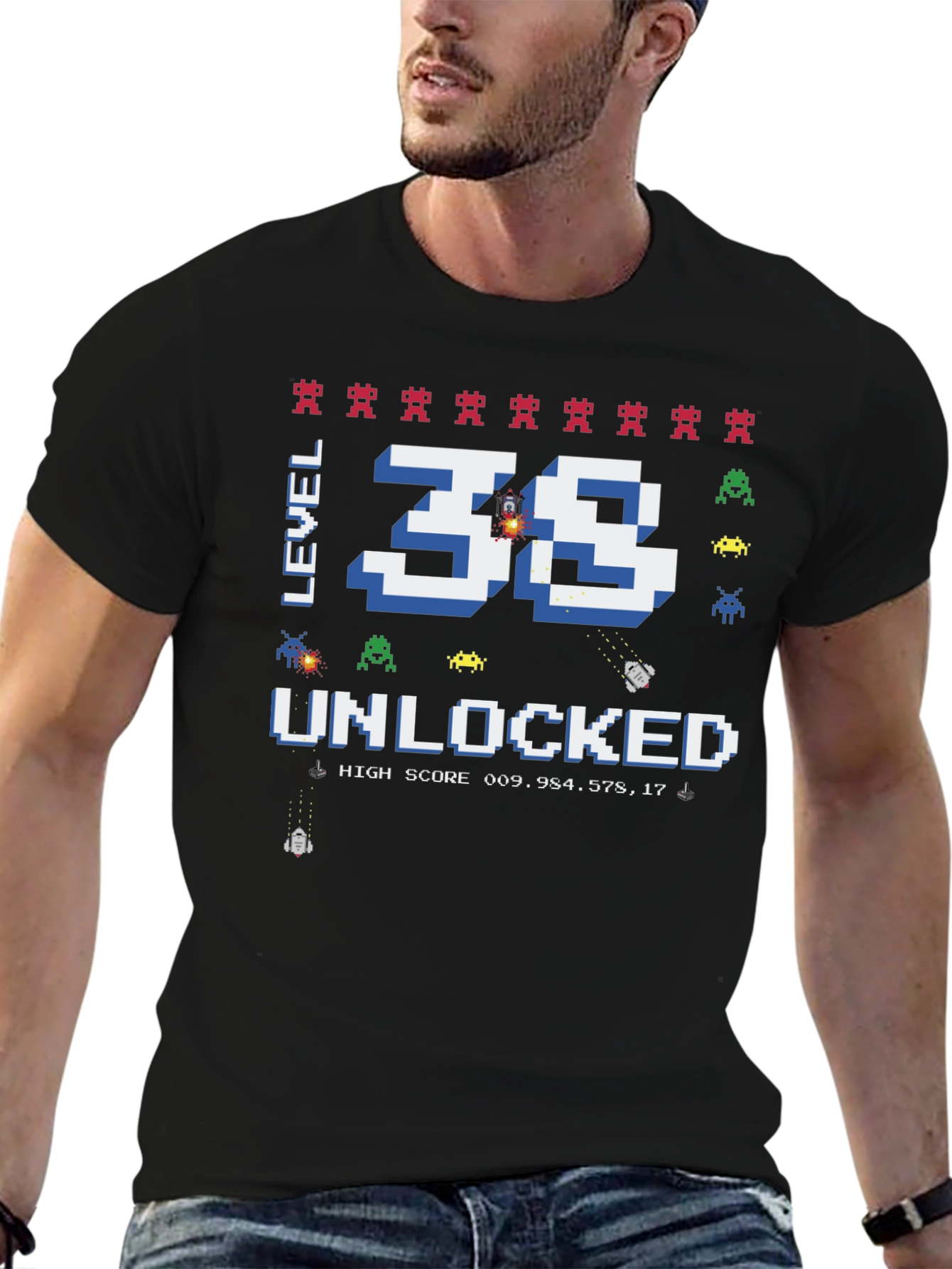 Level 38 Unlocked T-Shirt - Gamer Birthday Tee