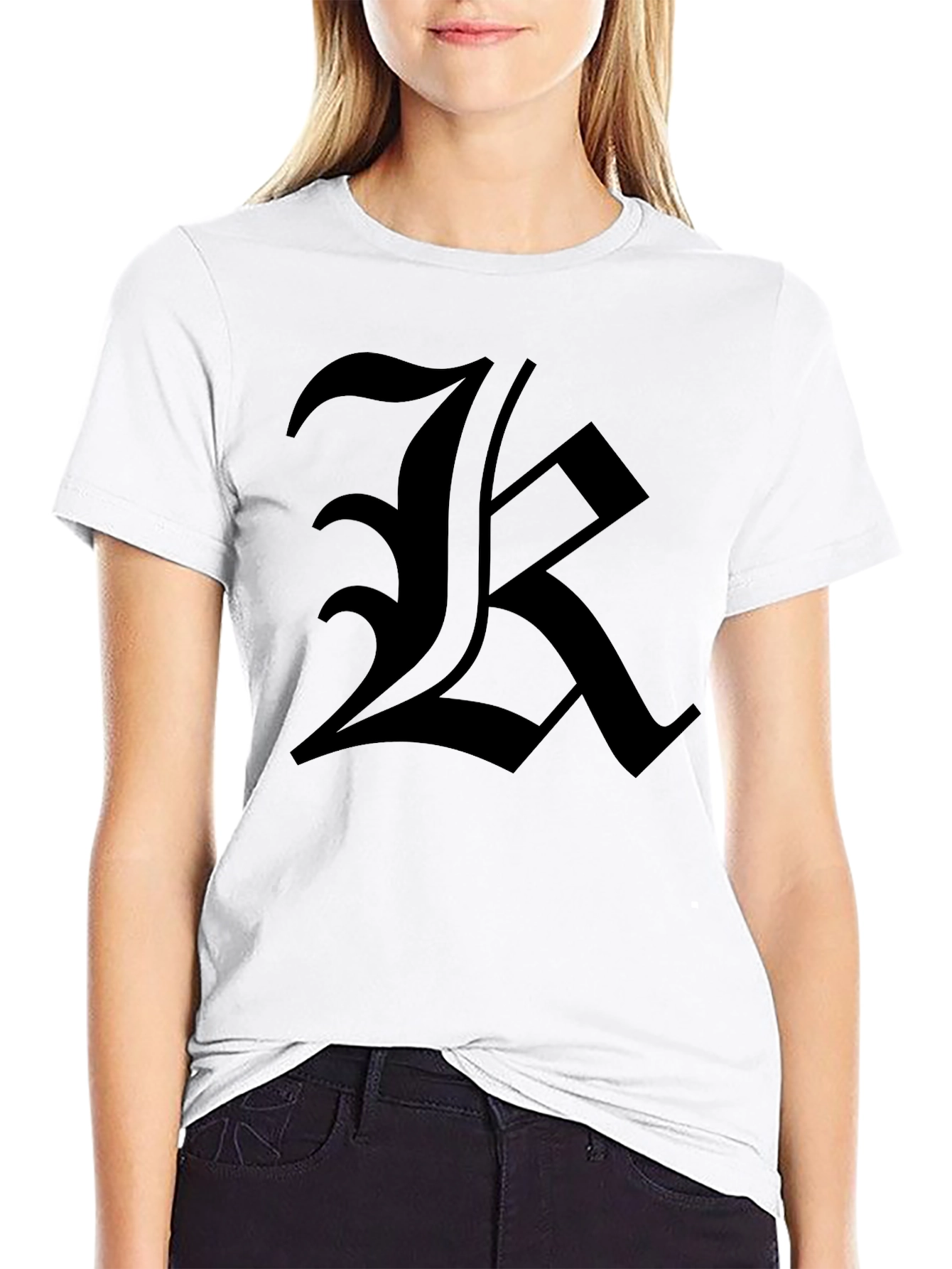 Mens Black T-Shirt with Bold Letter Graphic