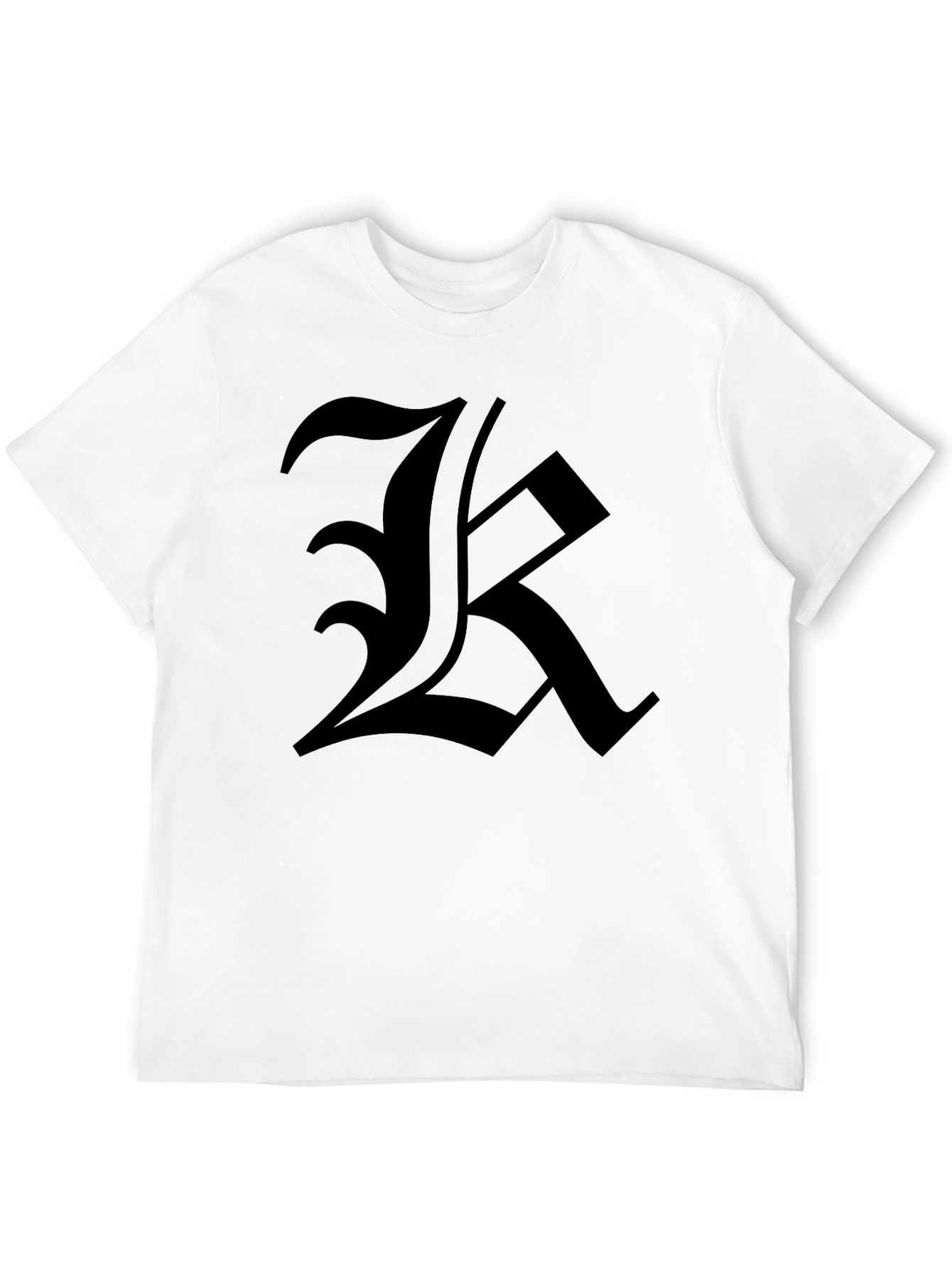 Mens Black T-Shirt with Bold Letter Graphic