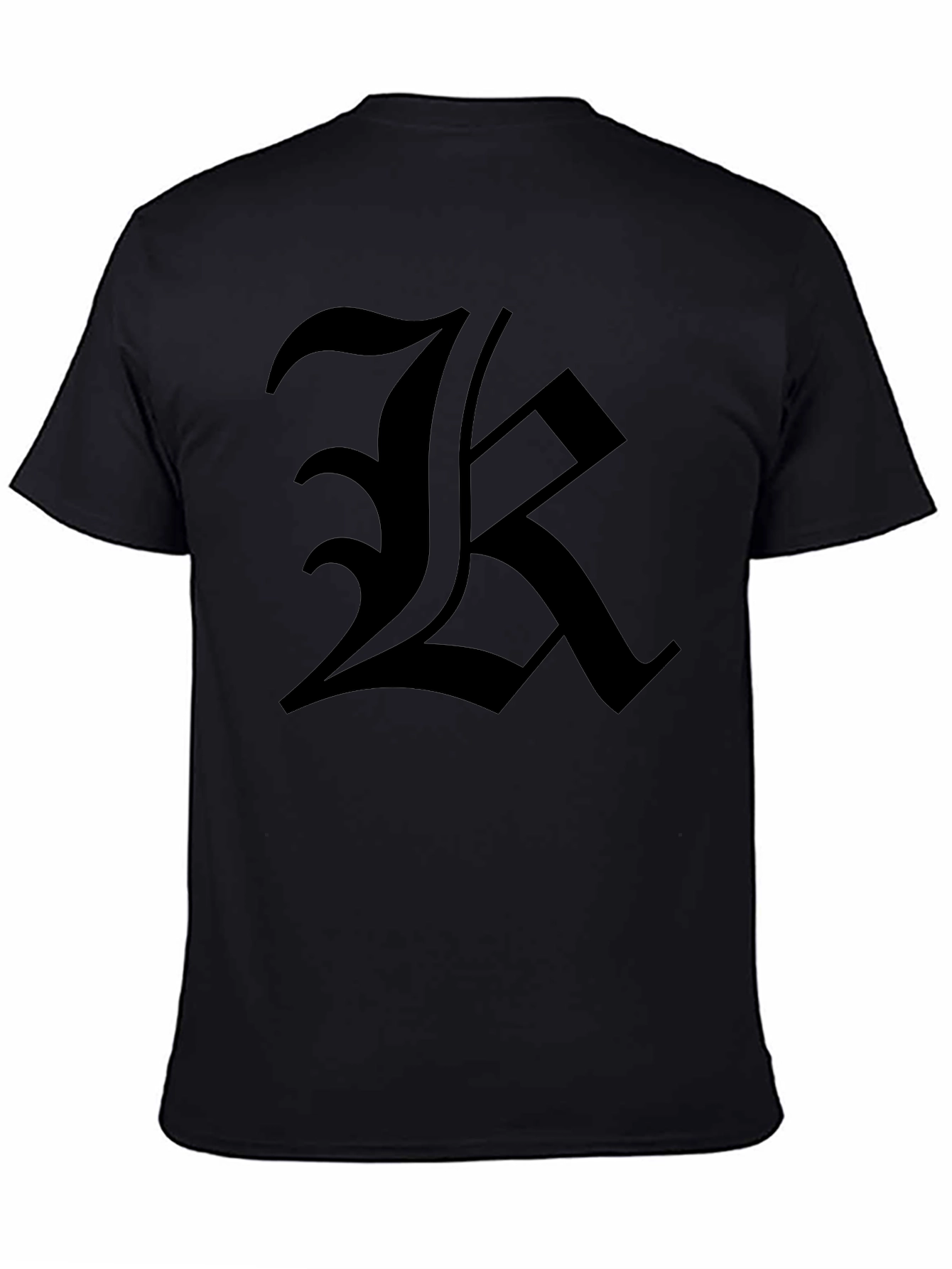 Mens Black T-Shirt with Bold Letter Graphic