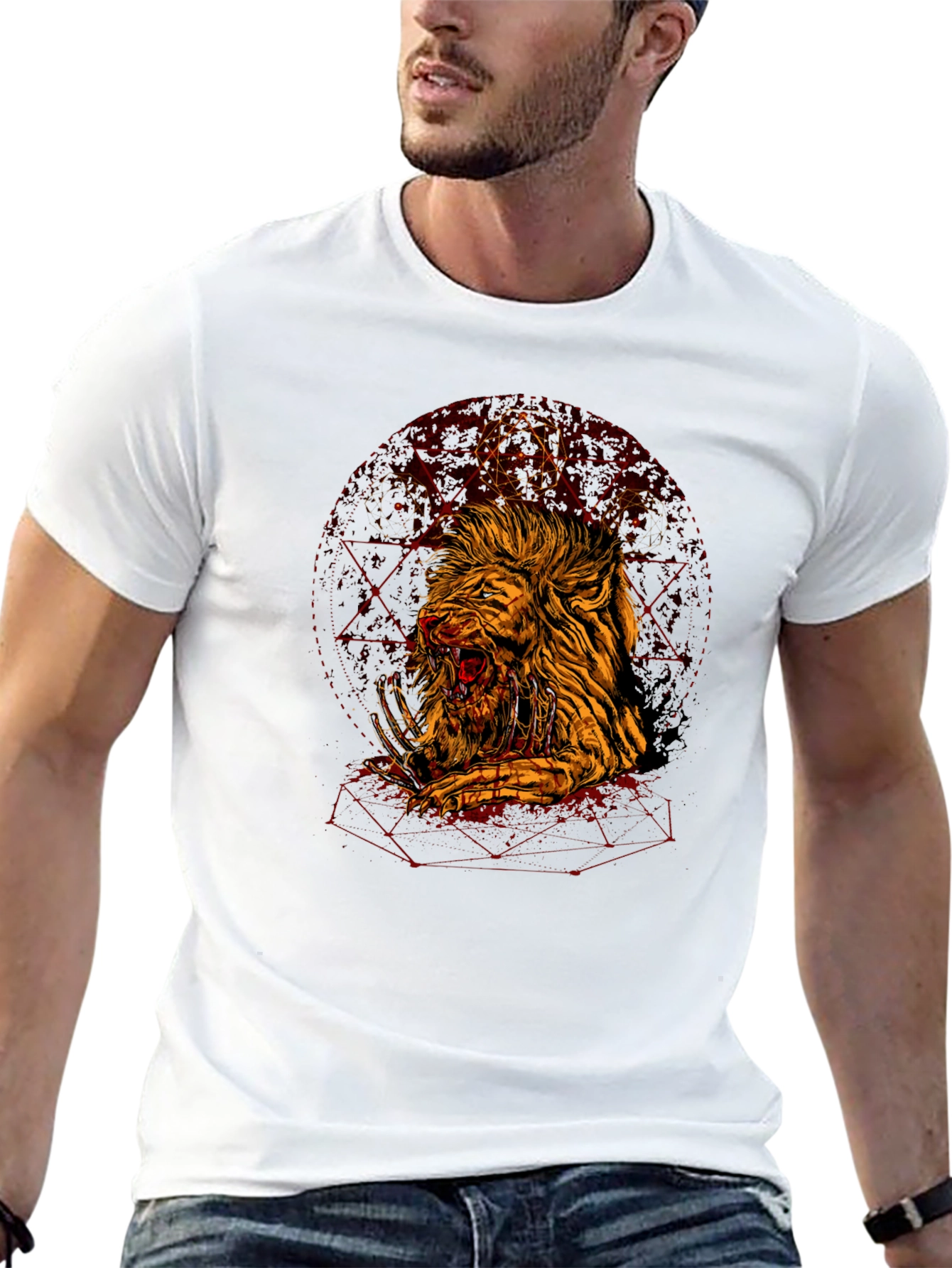 Graphic Lion T-Shirt - Edgy Urban Style