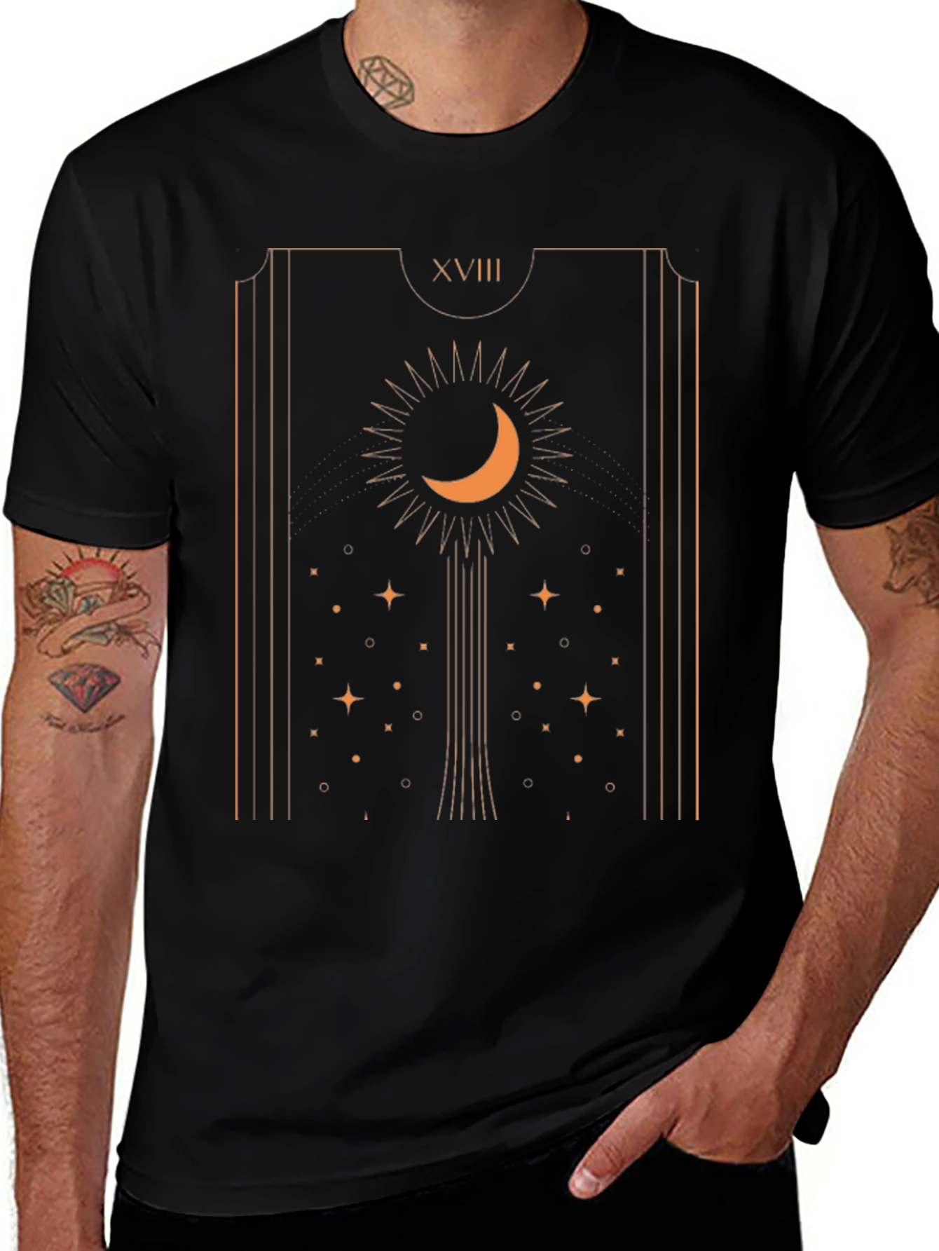 Mystic Moon Tarot Card Graphic T-Shirt