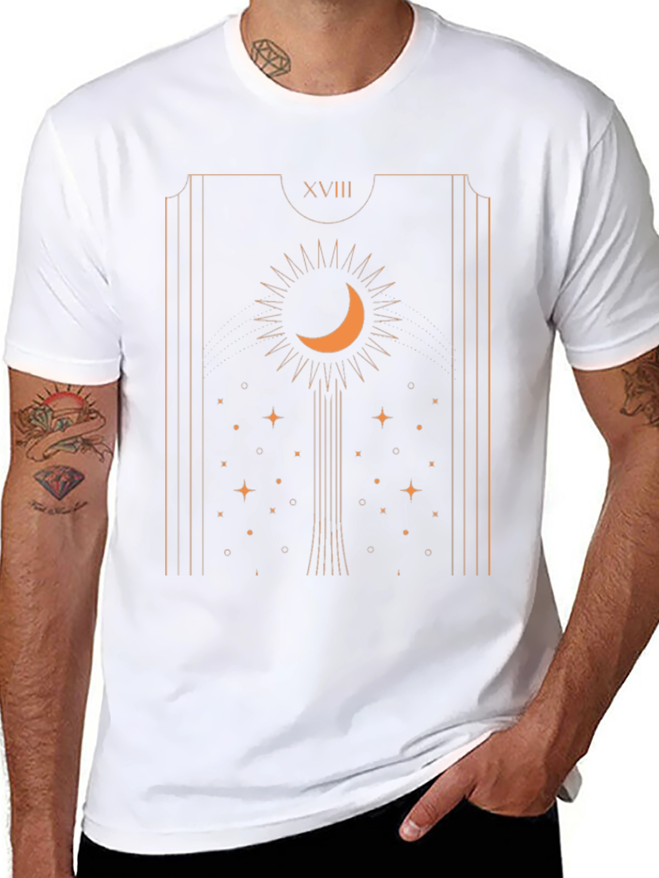 Mystic Moon Tarot Card Graphic T-Shirt